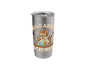 Wild About Science Tiger Scientist Lab Experiment Chemistry Stainless Steel Insulated Tumbler