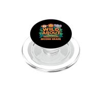 Wild About Second Grade 2nd Grader Jungle Animals Girls Boys PopSockets PopGrip for MagSafe