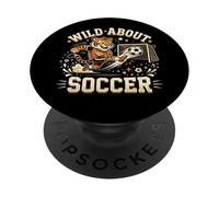Wild About Soccer Tiger Cute Sports Animal PopSockets Adhesive PopGrip