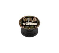Wild About Teaching Leopard Safari Animal Print Teacher Fun PopSockets Adhesive PopGrip