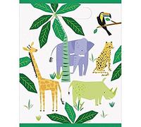 Wild Adventure Animal Safari Loot Bags (19cm x 28cm) - Vibrant & Unique Jungle-Themed Party Favors - Perfect for Kids' Celebrations - 8ct