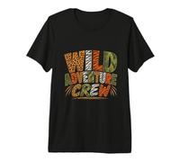 Wild Adventure Crew Bold Animal Print Typography Premium T-Shirt