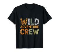 Wild Adventure Crew Bold Animal Print Typography T-Shirt