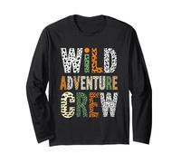 Wild Adventure Crew Colorful Animal Print Long Sleeve T-Shirt