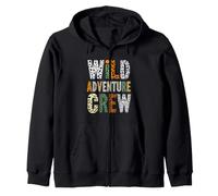 WILD ADVENTURE CREW Colorful Animal Print Zip Hoodie
