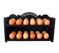 Wild AF Black Premium Pine Wooden Egg Holder 2-Tier Durable 24-Egg Storage Solution Ideal for Modern and Rustic Kitchen Fresh Eggs