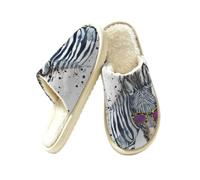 Wild African Zebras Print Slippers for Women Men, Memory Foam House Shoes M