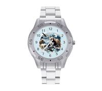 Wild Alaskan Animals Collage Quartz Wrist Watch Stainless Steel Watches for Men Women Easy to Read