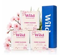 Wild - Cherry Blossom Refill Trio Pack - Natural Refillable Deodorant - Vegan & Eco-Friendly - Aluminium Free - Long Lasting Protection - Natural Ingredients - 3 Pack of 40g Refills