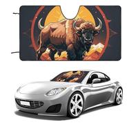 Wild American Bison Mountains Car Windshield Sun Shade Keep Car Interior Cool 51"x28" Folding Front Window Sun Shade, Heat Shield for SUV, Truck, Blocks UV