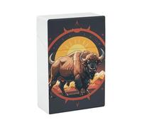 Wild American Bison Mountains Cigarette Case Anti-Squeezing Waterproof Cigarette Packing Box with Lightweight Pocket Cigarette Storage Case for Men Women Gifts