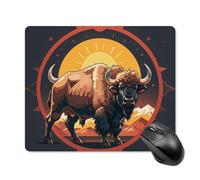 Wild American Bison Mountains Square Mouse Pad Portable Computer Mousepad with Non-Slip Rubber Base 18 * 22cm Ultra-Thin Gaming Mouse Mat for Computer Laptop Office Desk Accessories