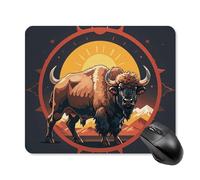 Wild American Bison Mountains Square Mouse Pad Portable Computer Mousepad with Non-Slip Rubber Base 25 * 30cm Ultra-Thin Gaming Mouse Mat for Computer Laptop Office Desk Accessories