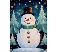 Wild And Arty Fun Snowman Christmas Card - Large A5