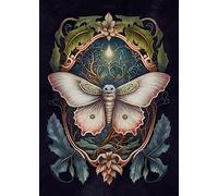 Wild And Arty White Moth Art Birthday Card - Large A5