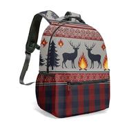 Wild and Free Black White Horse Print Backpack 16 Inch Boho Tribal Geometric Woodgrain Arrow Pattern Artistic Travel Rucksack (02)