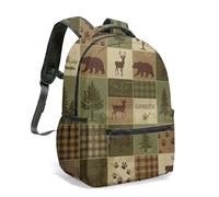 Wild and Free Black White Horse Print Backpack 16 Inch Boho Tribal Geometric Woodgrain Arrow Pattern Artistic Travel Rucksack (06)