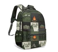 Wild and Free Black White Horse Print Backpack 16 Inch Boho Tribal Geometric Woodgrain Arrow Pattern Artistic Travel Rucksack (13)