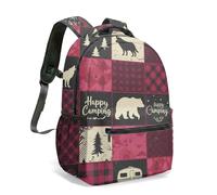 Wild and Free Black White Horse Print Backpack 16 Inch Boho Tribal Geometric Woodgrain Arrow Pattern Artistic Travel Rucksack (16)