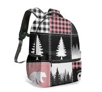 Wild and Free Black White Horse Print Backpack 16 Inch Boho Tribal Geometric Woodgrain Arrow Pattern Artistic Travel Rucksack (17)