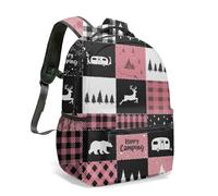 Wild and Free Black White Horse Print Backpack 16 Inch Boho Tribal Geometric Woodgrain Arrow Pattern Artistic Travel Rucksack (18)