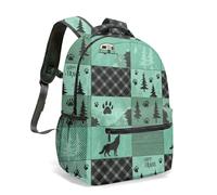 Wild and Free Black White Horse Print Backpack 16 Inch Boho Tribal Geometric Woodgrain Arrow Pattern Artistic Travel Rucksack (15)