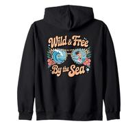 Wild And Free By The Sea Sunglasses Surf Zip Hoodie