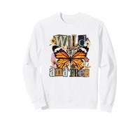 Wild and Free Monarch Butterfly Collage Nature Lover Sweatshirt