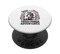 Wild And Free Trash Panda Adventures Hiking Raccoon PopSockets Adhesive PopGrip