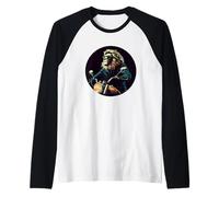 Wild and Free with this Lion on a Motorcycle Look Raglan Baseball Tee