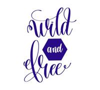 Wild and Hand Lettering Positive Quote Fine Carving Stickers 50.4x71.4cm Personalized Customization DarkBlue