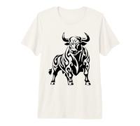 Wild and Powerful Bull - Majestic Pattern Premium T-Shirt