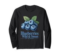 Wild and Sweet Blueberries Tiny But Mighty Retro Look Long Sleeve T-Shirt