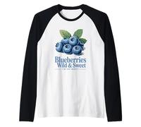 Wild and Sweet Blueberries Tiny But Mighty Retro Look Raglan Baseball Tee