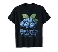 Wild and Sweet Blueberries Tiny But Mighty Retro Look T-Shirt