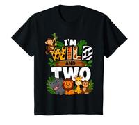 Wild and Two Jungle Animals 2nd Birthday Toddler T-Shirt