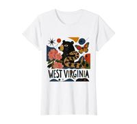 Wild and Wonderful West Virginia Folk Art Value Graphic T-Shirt, Women, White, S