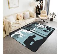 Wild Animal Bear Area Rug 3D Printed Carpet Floor Mat For Living Room And Bedroom Home Decoration 50 X 80 Cm - Polyester Soft Touch Easy Clean, Stain Resistant With Rubber Backing -99761958808