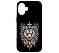 Wild Animal Bear Totem Forest King Grizzly River Paw Claw Case for iPhone 16