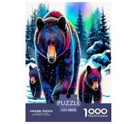 Wild animal brown bear Jigsaw Puzzles Puzzle for Adults Kids.1000 Piece Cartoon Colorful Great Gifts Challenge Toy Educational Game Home Decoration for Adults& Kids Age 14 Years Up 38x26cm/1000pcs