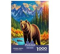 Wild animal brown bear Jigsaw Puzzles Puzzle for Adults Kids.1000 Pieces Cartoon Colorful Great Gifts Challenge Toy Educational Games Home Decoration for Educational Games Gifts 70x50cm/1000pcs