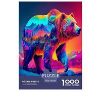 Wild animal brown bear Jigsaw Puzzles Puzzle for Adults Kids.1000 Pieces Cartoon Colorful Great Gifts Challenge Toy Educational Game Home Decoration for Educational Games Gifts 70x50cm/1000pcs