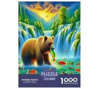 Wild animal brown bear Jigsaw Puzzles Puzzles for Adults Kids.1000 Piece Cartoon Colorful Great Gifts Challenge Toy Educational Games Home Decoration for Adults& Kids Age 14 Years Up 38x26cm/1000pcs