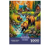 Wild animal brown bear Jigsaw Puzzles Puzzles for Adults Kids.1000 Piece Cartoon Colorful Great Gifts Challenge Toy Educational Game Home Decoration for Educational Games Gifts 38x26cm/1000pcs