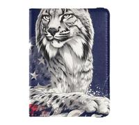Wild Animal Caracal 4th Of July Independence Day Leather Passport and Vaccine Card Holder Combo for travel Vaccine Case Protector Cover Passport Cover for women Waterproof, wild animal Caracal 4th of