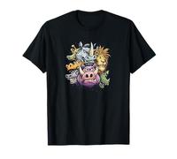 Wild Animal Cartoon Faces Collage T-Shirt T-Shirt