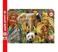 Educa 19550 500 Wild Animals Collage, Varied