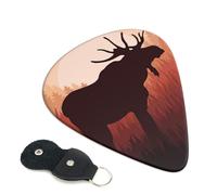 Wild Animal Deer Guitar Plectrums, 6 Guitar Plectrums, Printed on both sides for Electric Guitar Bass Ukulele (0.46 mm 0.71 mm 0.96 mm)