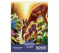 Wild animal deer Jigsaw Puzzles Puzzle for Adults Kids.1000 Piece Cartoon Colorful Whimsical Challenge Toy Educational Game Home Decoration for Educational Games Gifts 38x26cm/1000pcs