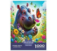Wild animal hippopotamus Jigsaw Puzzles Puzzle for Adults Kids.1000 Piece Cartoon Colorful Great Gifts Challenge Toy Educational Game Home Decoration for Adults& Kids Age 14 Years Up 70x50cm/1000pcs
